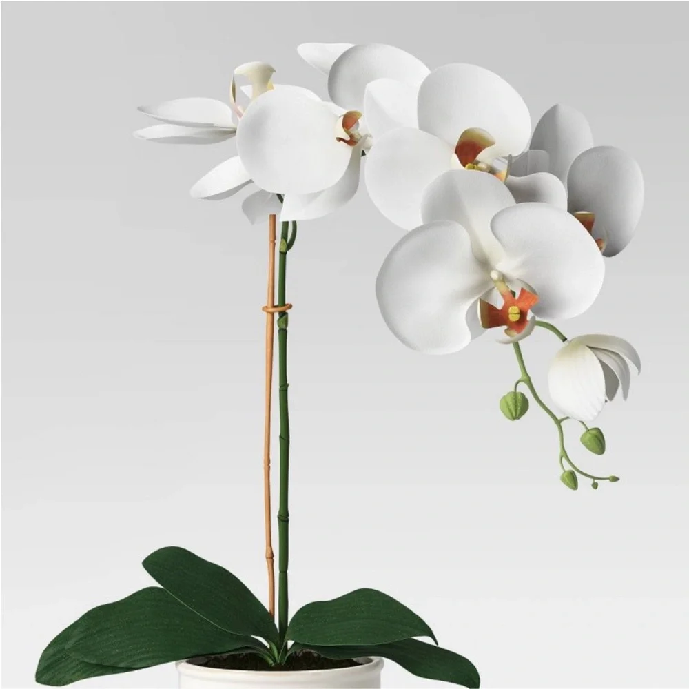 THRESHOLD NWT faux orchid in white pot -19”h
